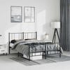 vidaXL Metal Bed Frame without Mattress with Footboard Black 135x190cm