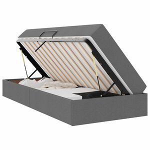 vidaXL Storage Bed with Mattress Dark Grey 90 x 190 cm Polyester