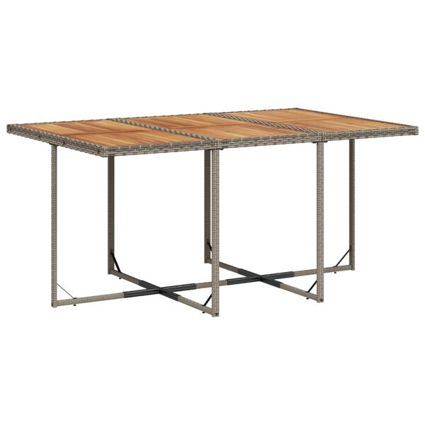 vidaXL 11 Piece Garden Dining Set with Cushions Grey Poly Rattan