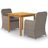 vidaXL 3 Piece Garden Dining Set Brown