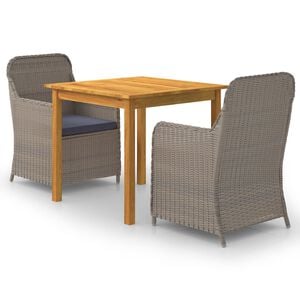 vidaXL 3 Piece Garden Dining Set Brown