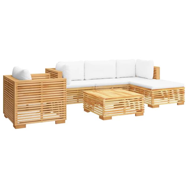 vidaXL 6 Piece Garden Lounge Set with Cushions Solid Wood Teak