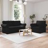 vidaXL Sofa Set 2 pcs Black 175 x 82 x 80 cm Fabric