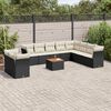 vidaXL 11 Piece Garden Sofa Set with Cushions Black Poly Rattan