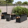 vidaXL Garden Sofa Set 8 pcs Black Poly Rattan and Powder-Coated Steel