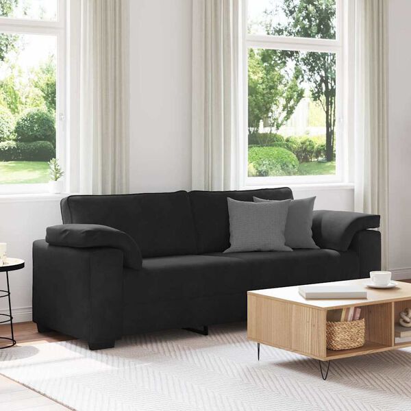 vidaXL 3-Seater Sofa Black 178 cm Velvet