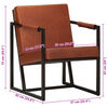 vidaXL Armchair Brown Real Leather