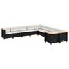 vidaXL 10 Piece Garden Sofa Set with Cushions Black Poly Rattan