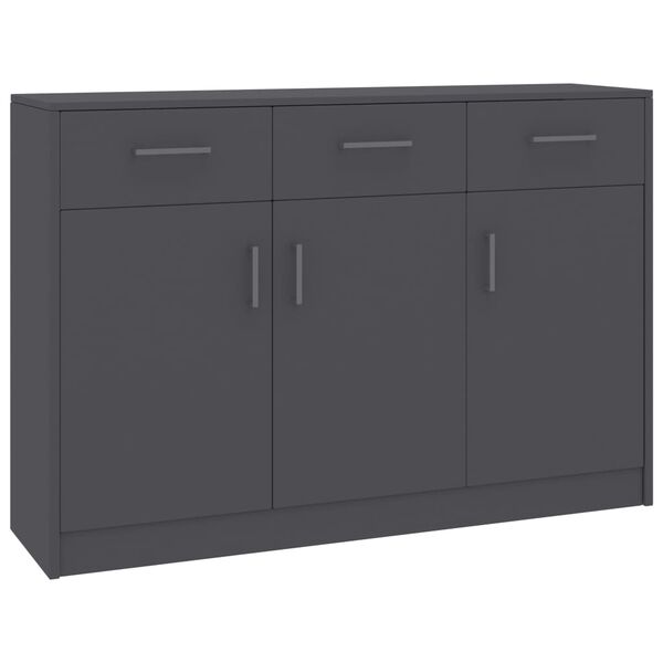 vidaXL Sideboard Grey 110x30x75 cm Engineered Wood