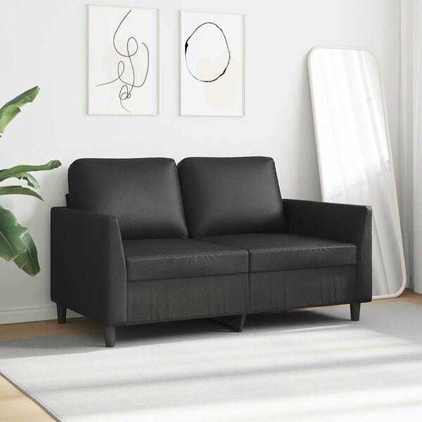 vidaXL 2-Seater Sofa Black 120 cm Faux Leather