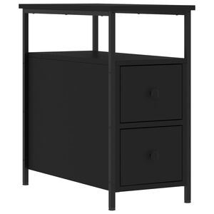 vidaXL Bedside Cabinet Black 30x60x60 cm Engineered Wood