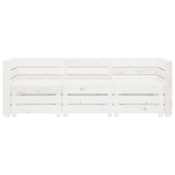 vidaXL Garden 3-Seater Pallet Sofa Wood White