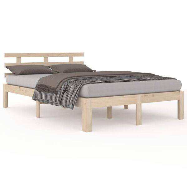 vidaXL Bed Frame without Mattress Solid Wood 150x200 cm King Size King Size