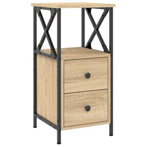 vidaXL Bedside Cabinet Sonoma Oak 34x35.5x70 cm Engineered Wood