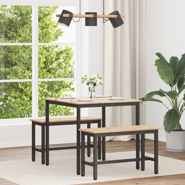 vidaXL Dining Table Natural 80 x 80 x 75 cm Solid Pine Wood