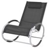 vidaXL Outdoor Rocking Chair Black Textilene