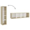 vidaXL 3 Piece TV Cabinet Set White and Sonoma Oak Engineered Wood