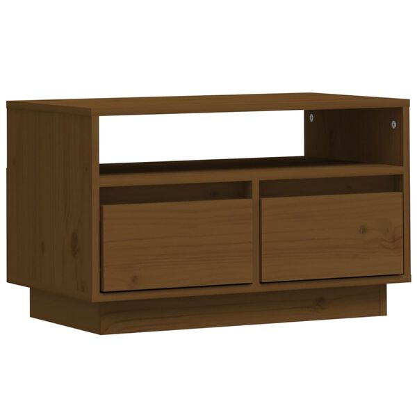vidaXL TV Cabinet Honey Brown 60x35x37 cm Solid Wood Pine