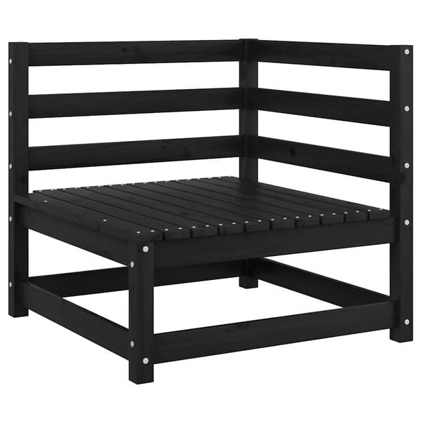 vidaXL Garden Corner Sofa with Anthracite Cushions Solid Pinewood