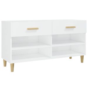 vidaXL Shoe Cabinet | High gloss white | Engineered wood