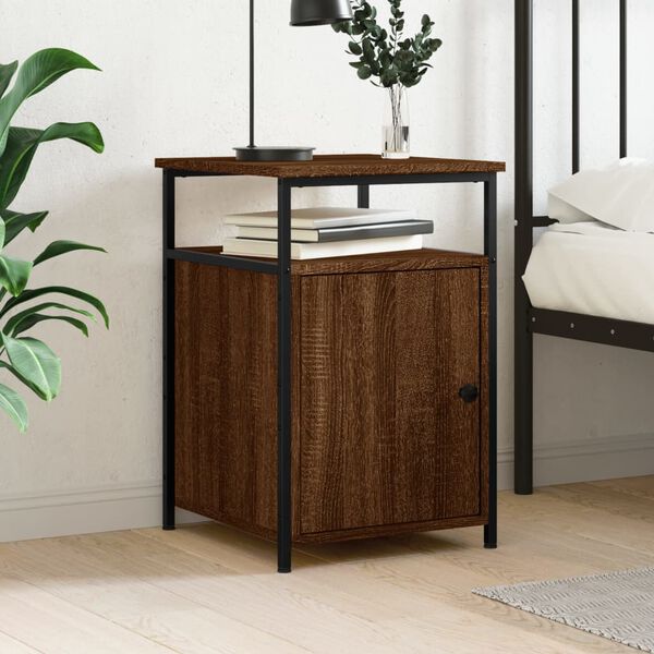vidaXL Bedside Cabinet Brown Oak 40x42x60 cm Engineered Wood