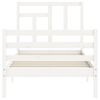 vidaXL Bed Frame without Mattress White Single Solid Wood