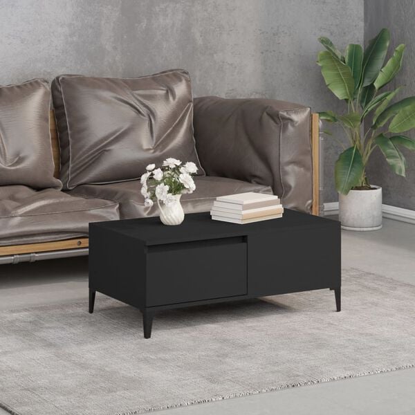 vidaXL Coffee Table Black 90x50x36.5 cm Engineered Wood