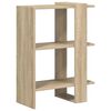 vidaXL Bookshelf 2-Tier 52 x 25 x 71.5 cm Engineered Wood Sonoma Oak