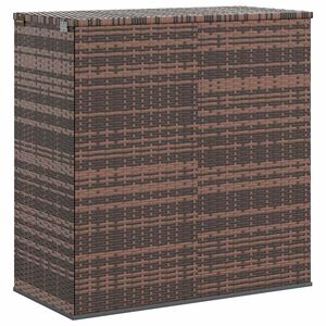 vidaXL Cushion Box | Brown | PE Rattan, Powder-Coated Steel