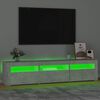 vidaXL TV Cabinet with LED Lights Concrete Grey 180x35x40 cm