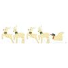 vidaXL LED Reindeers 5 pcs Gold Fabric