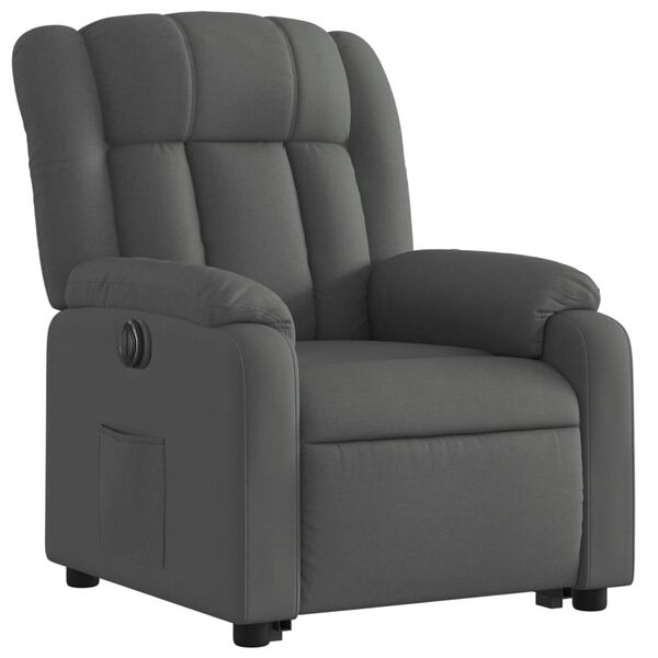 vidaXL Electric Stand up Recliner Chair Dark Grey Fabric
