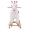 vidaXL Rocking Animal Unicorn Plush 65x32x58 cm White and Pink