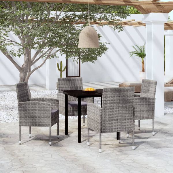 vidaXL 5 Piece Garden Dining Set Anthracite