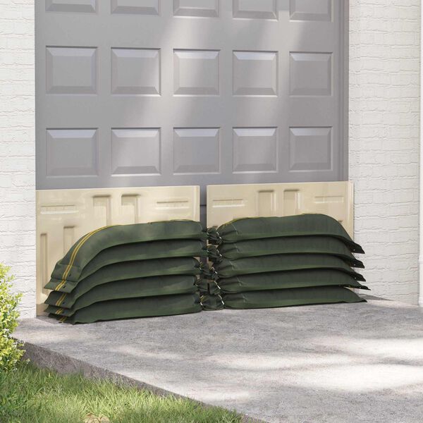 vidaXL Sandbags 100 pcs Dark Green 103x25 cm HDPE