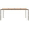 vidaXL Garden Table with Wooden Top Grey Poly Rattan&Solid Wood Acacia