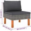 vidaXL 6 Piece Garden Lounge Set with Cushions Poly Rattan Grey