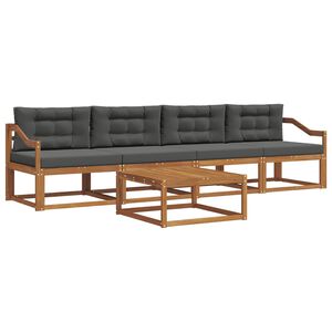 vidaXL Outdoor Sofa Set with Cushion 5 pcs Natural and Anthracite