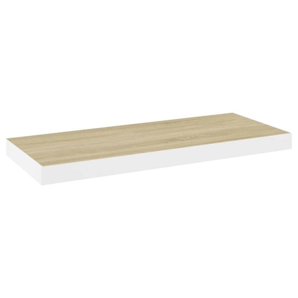 vidaXL Floating Wall Shelves 4 pcs Oak and White 60x23.5x3.8 cm MDF