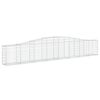 vidaXL Arched Gabion Basket 400x30x60/80 cm Galvanised Iron