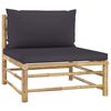 vidaXL 10 Piece Garden Lounge Set with Dark Grey Cushions Bamboo
