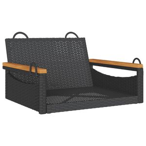 vidaXL Swing Bench Black 63x62x40 cm Poly Rattan