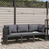 vidaXL 3-Seater Garden Sofa with Cushions Grey Poly Rattan