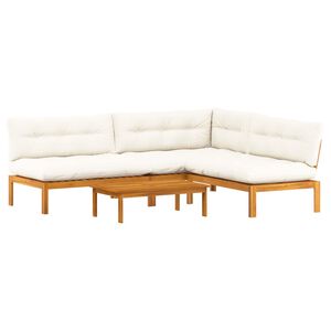 vidaXL 4 Piece Garden Pallet Sofa Units Solid Acacia Wood Natural