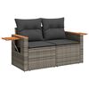 vidaXL 3 Piece Garden Sofa Set with Cushions Grey Poly Rattan