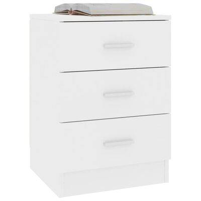 vidaXL Bedside Cabinets 2 pcs White 38x35x56 cm Engineered Wood