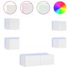 vidaXL 5 Piece TV Wall Cabinets with LED Lights White