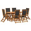 vidaXL Garden Table And Chair | Dark Oil Finish | Solid Acacia Wood