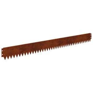 vidaXL Lawn Edge with Top Bended 10 pcs 103x10cm Steel Rusty