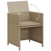 vidaXL 3 Piece Garden Dining Set with Cushions Beige